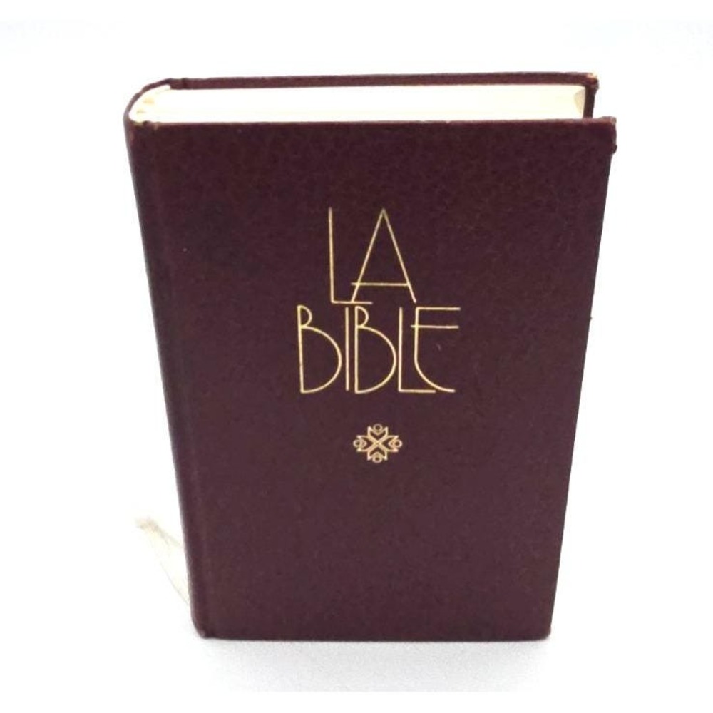 La Bible French Language Hardcover Burgundy Gold Lettering SBC Vintage